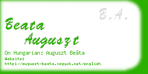 beata auguszt business card